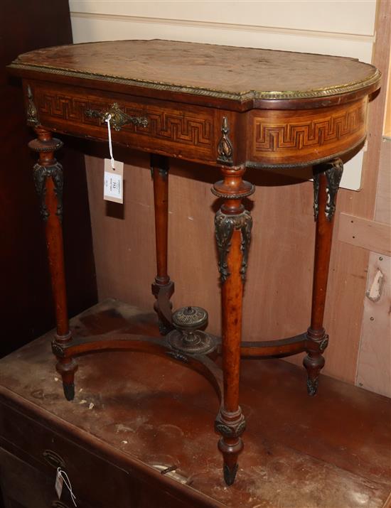 A French marquetry work table W.67cm